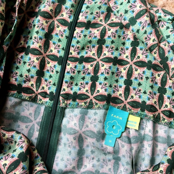 Farm Rio Green and Pink Patterned Jumpsuit. - Picture 5 of 8